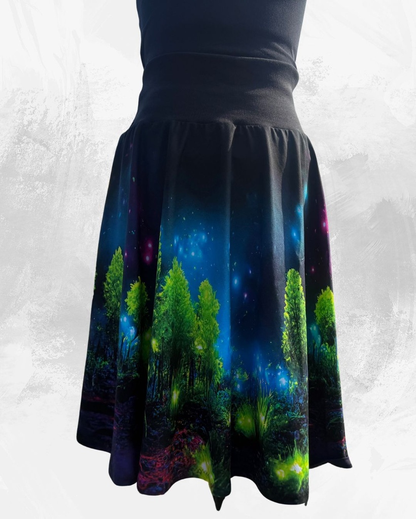 Dámská midi půlkolová úpletová sukně,lesík